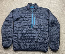 Patagonia Jacket Men's Medium Blue Nano Puff 1/4 Zip Puffer Outdoor Pullover