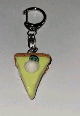 Key Lime Pie Slice Keychain Accessory Clip On Fruit Dessert