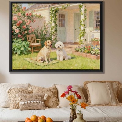Watercolor Painting Dog Artwork Labrador Canvas Print Bichon Frise Wall Decor