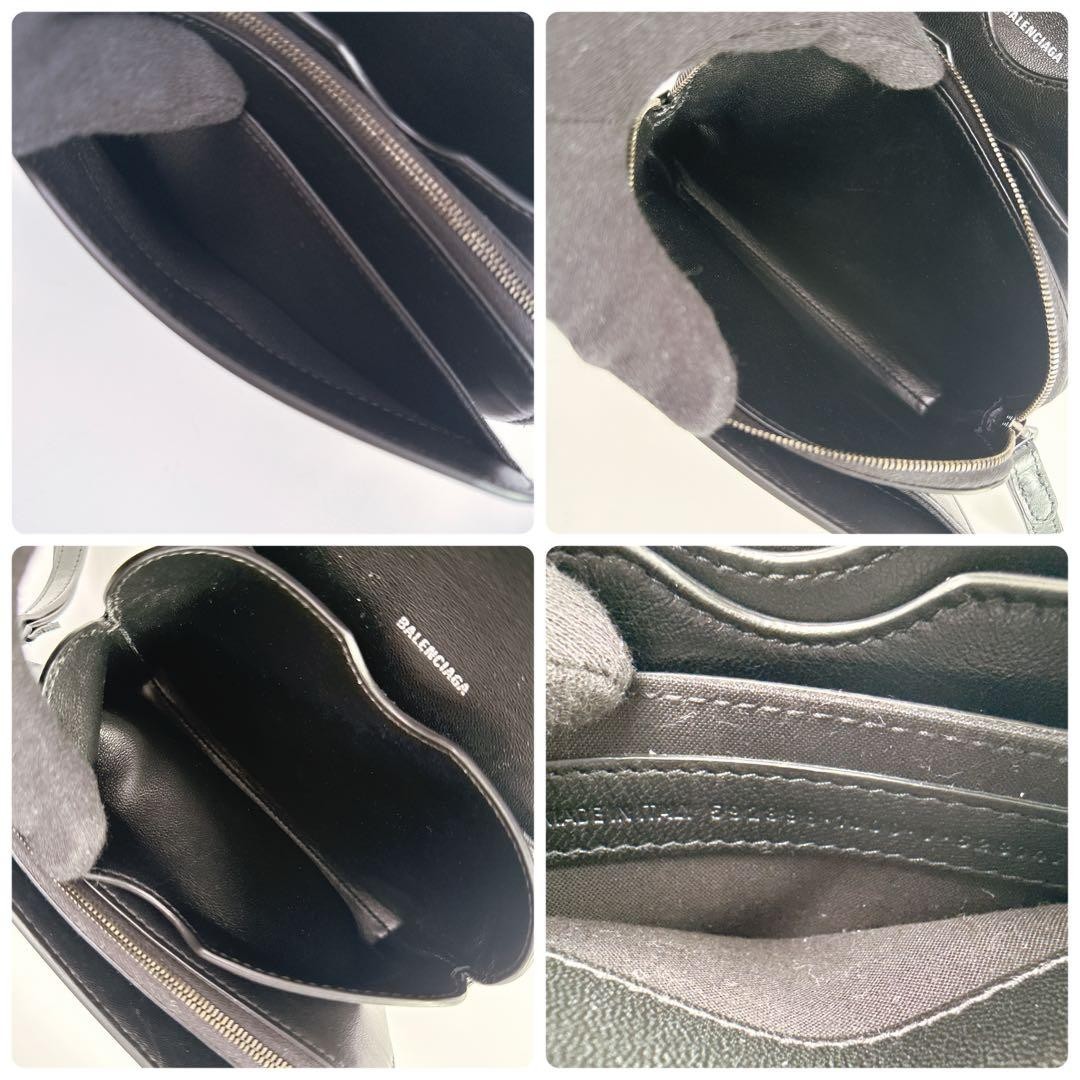 Balenciaga B Logo Women's Shoulder Bag Crossbody Clutch 2way Leather Black thumbnail 8