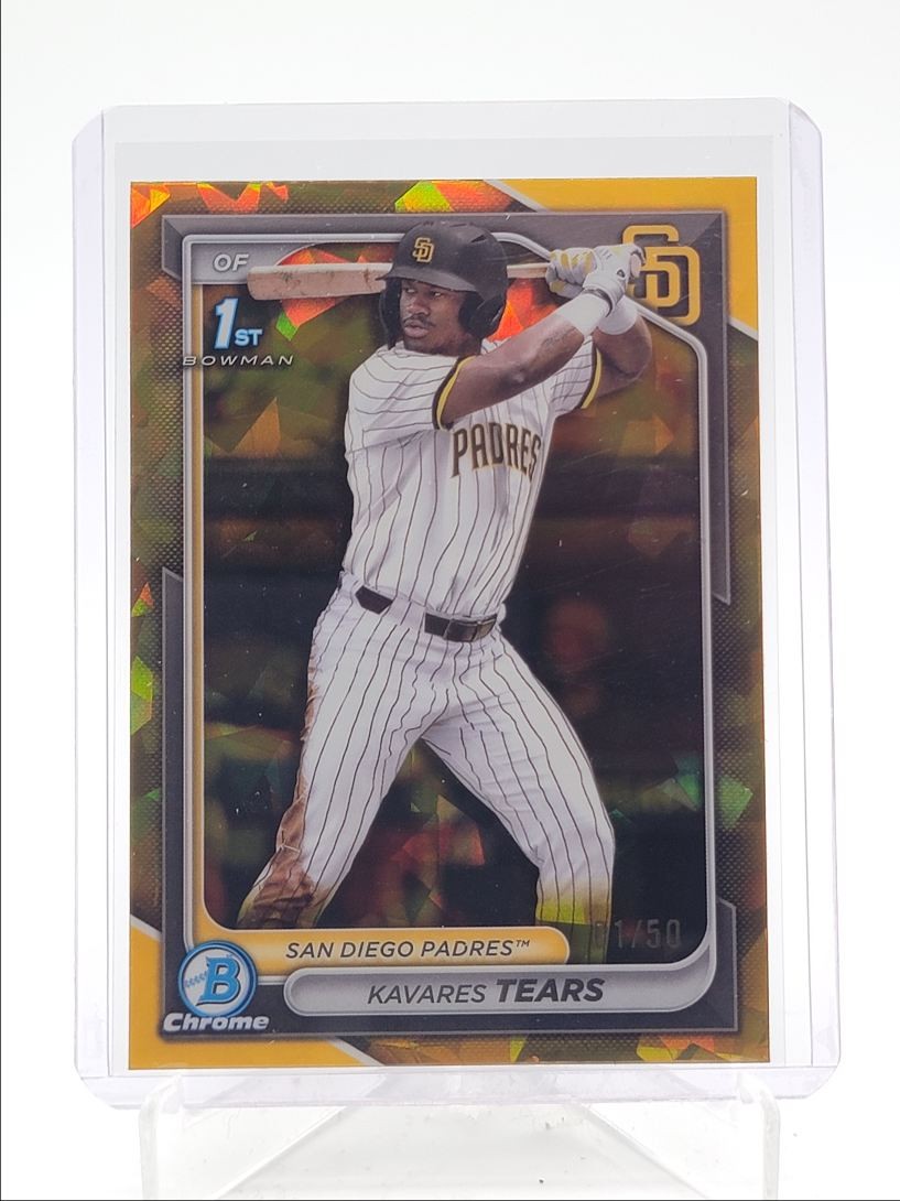 KAVARES TEARS 2024 BOWMAN CHROME DRAFT 1ST SAPPHIRE GOLD 01/50 Q0566