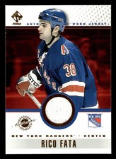 2001 PACIFIC PRIVATE STOCK RICO FATA 66 MINT GAME GEAR RELIC NEW YORK RANGERS