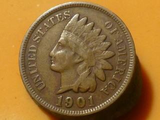 ETATS UNIS ONE CENT 1901 RARE & QUALITE TB /TTB !