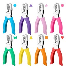 8 Pcs Hole Punch Shapes for Crafts, 1/4" 3/16" Single Hole Punch, Paper Punch...