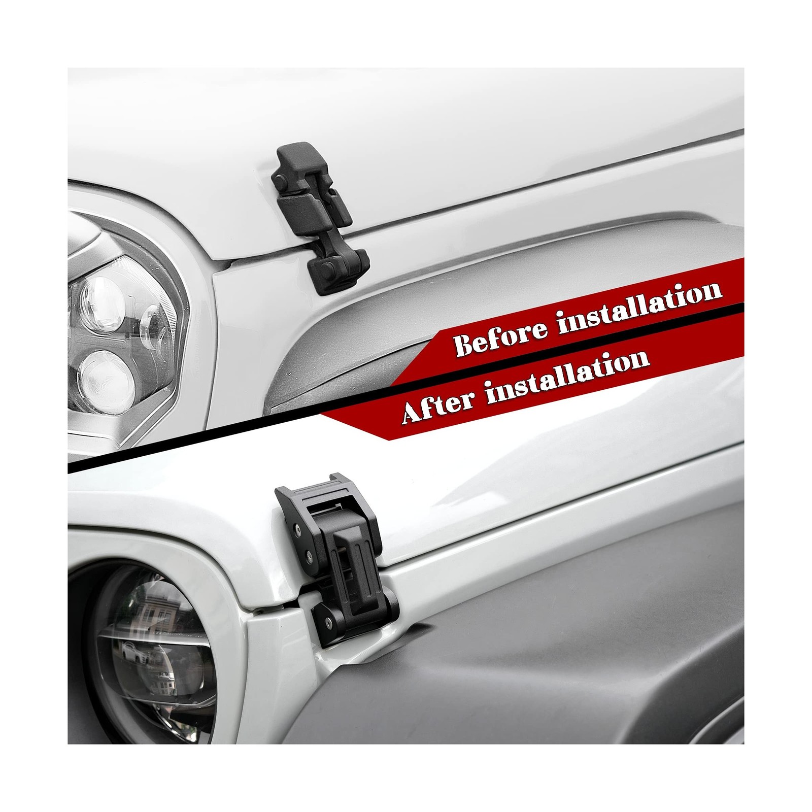 Seven Sparta Hood Latches Aluminum Hood Catch Compatible with Jeep Wrangler J...