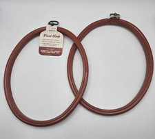 Flexi-Hoop Two Brown Oval 8"x10" Decorative Frame Embroidery Needlework Crafts