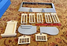 VINTAGE IDEAL PETITE PRINCESS WINDOWS DOOR ROOF LOT  TO HTF CARDBOARD DOLLHOUSE