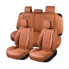 Car Seat Covers Full Set, Leather Seat Covers for Cars, 5 Pcak Breathable Sea...