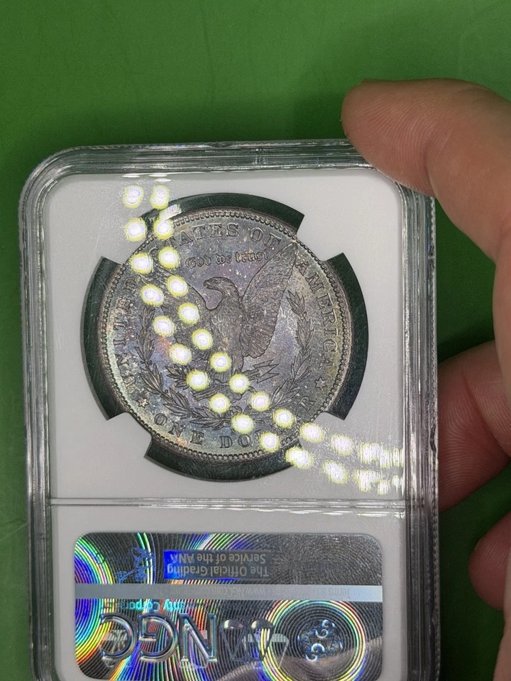 Vivid Blue/Purple Galaxy Reverse Toned Morgan Silver 1880-S MS-64 NGC SEE VIDEO! - Image 4 of 4