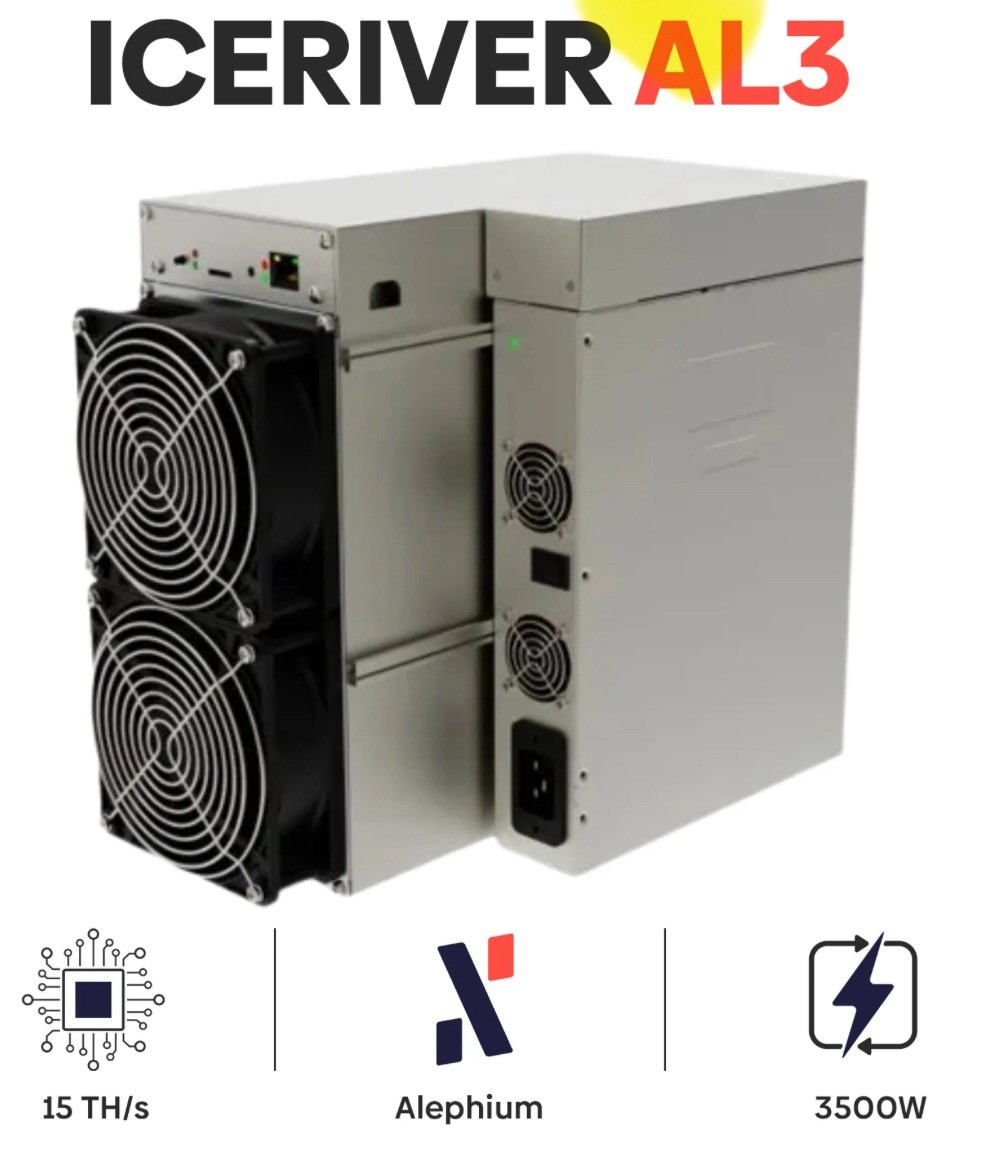 IceRiver AL3 15Th, 3500W, Alephium ALPH, Asic Miner Ships FAST from USA