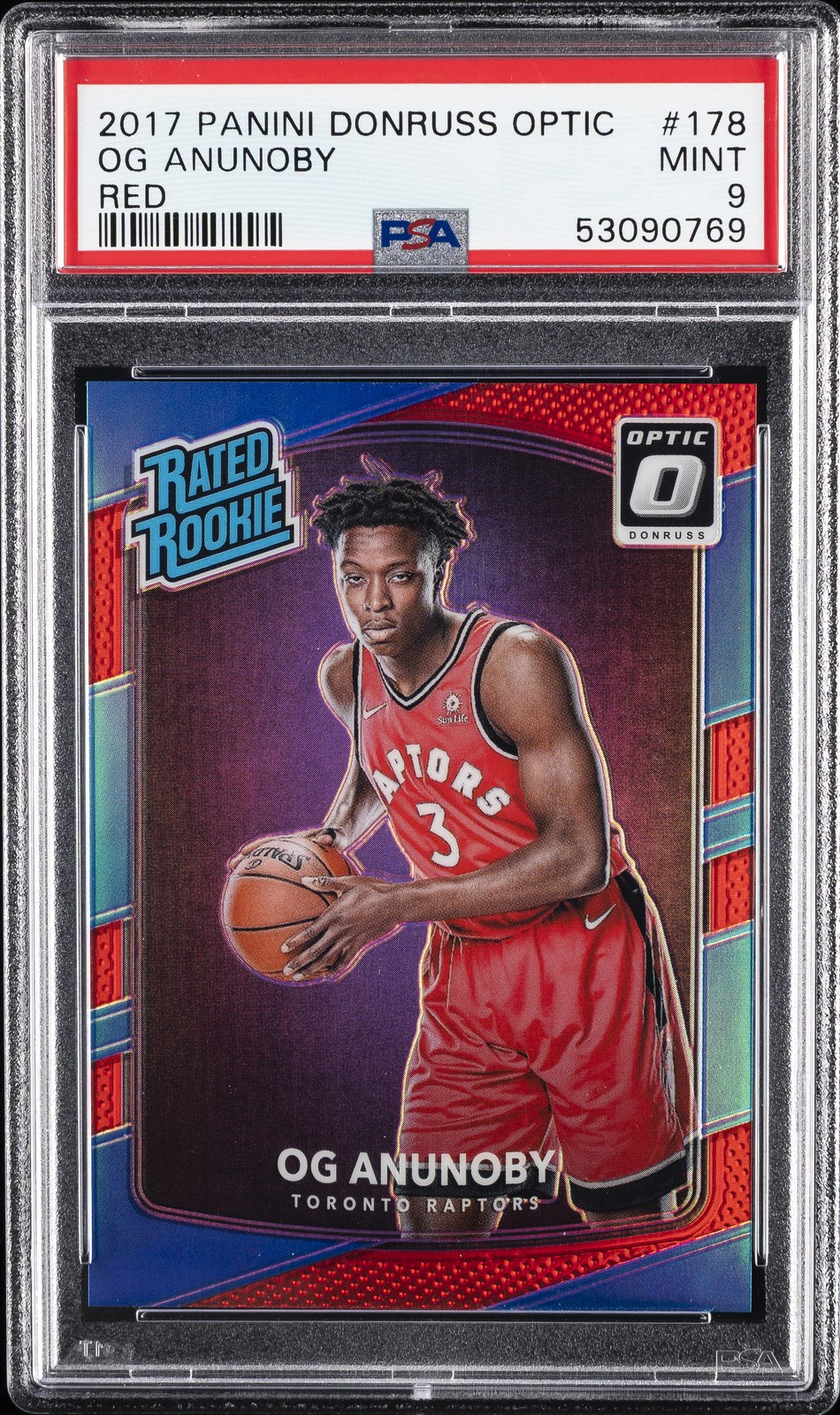 2017 PANINI DONRUSS OPTIC RED #178 OG ANUNOBY #/99 PSA 9