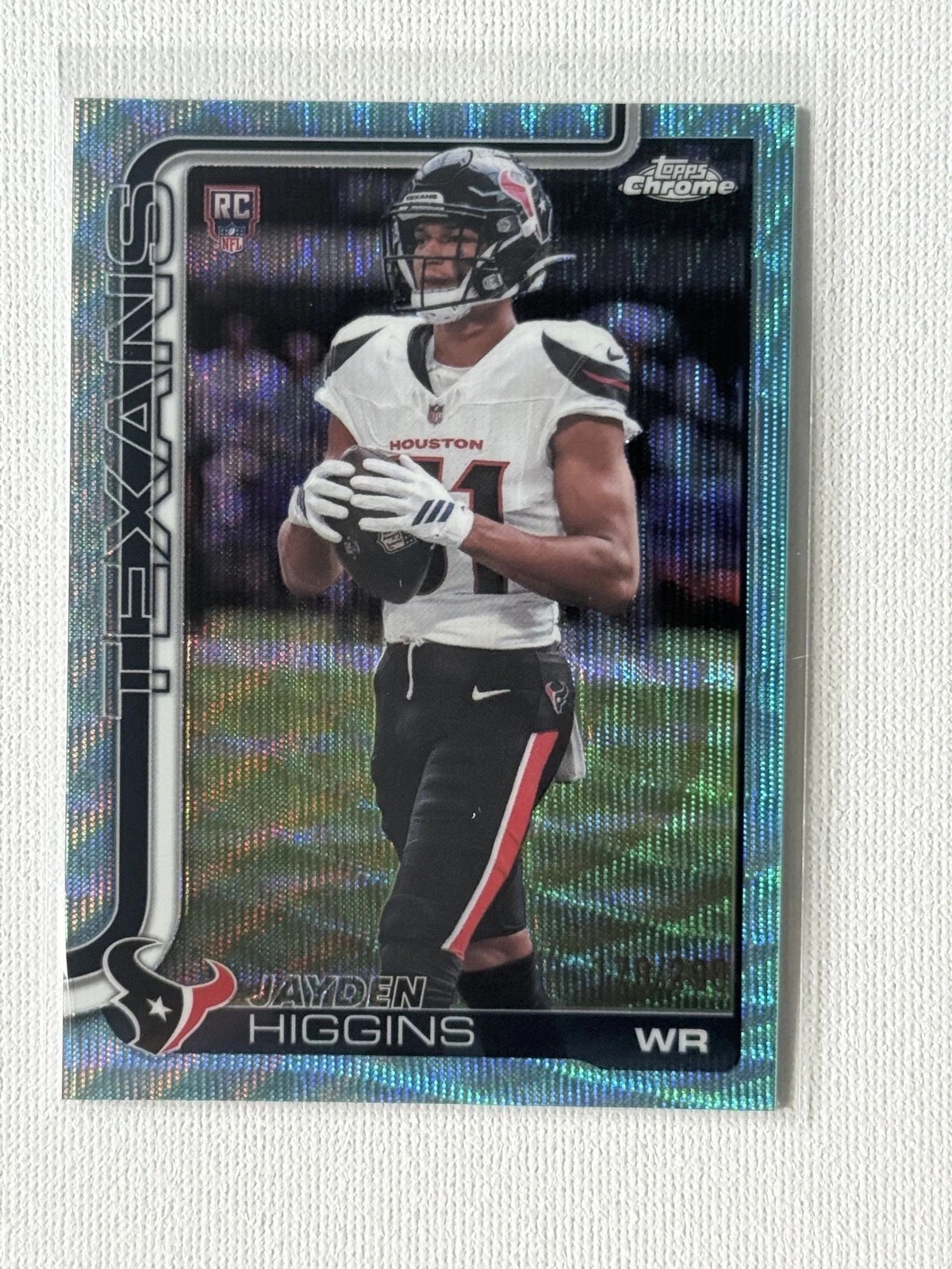 2025 Topps Chrome - Rookies Jayden Higgins #343 Aqua Wave Refractor /199 (RC)