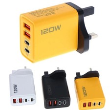 120W 4-Port USB C Fast Wall Charger Block For All Cell Phone iPad lot