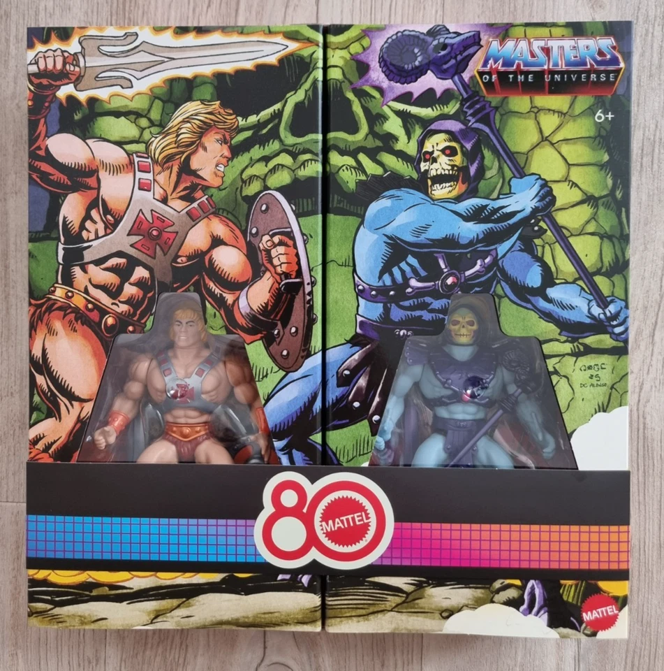 He Man & Skeletor 2 Pack Origins 80th Anniversary Retro Mattel Masters Universe