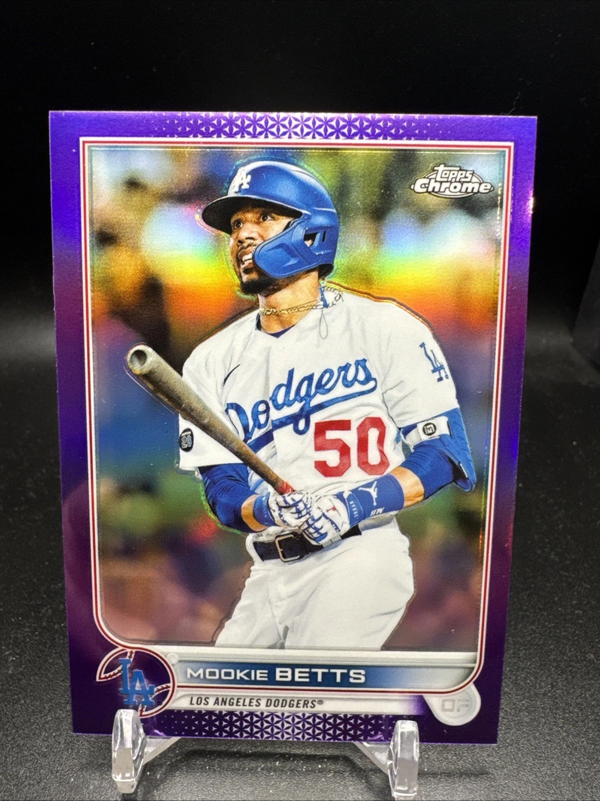 2022 Topps Chrome Purple Refractor /250 #100 Mookie Betts