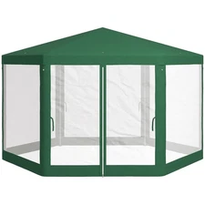 Weather-Resistant Canopy 155x134.25x98.5in with Mesh Walls & Drainage Holes