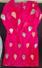 Pink Kurta/Kurti for Women with Peacock Feather Embroidery and Elegant Design