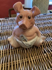 Wade Natwest Vintage Baby Pig Woody Piggy Bank with Original Stopper