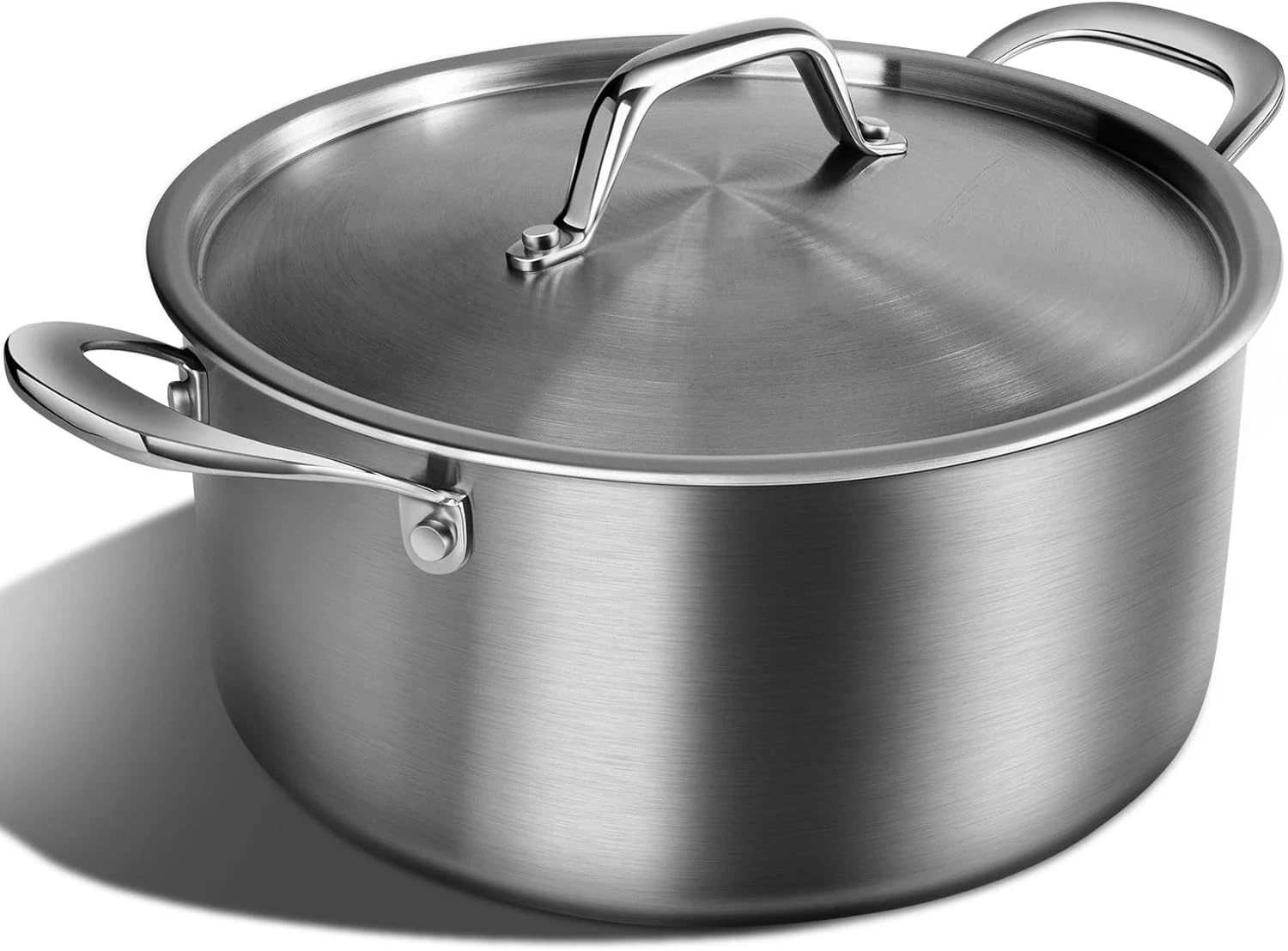 5 QT Saucepan with Lid,3-Ply Stainless Steel 5 Quarts, Silver
