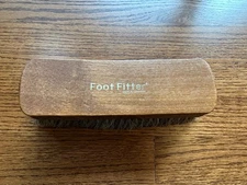 New FootFitter Large 8 x 2.5" Shoe Shine Brush Made in Germany Horse Hair Grey