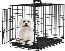Dog Crate for Small Dogs 18 Inch Folding Metal Wire Pet Cage Single Door