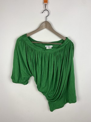 GIVENCHY GREEN WOMEN'S JERSEY TOP ON ONE SHOULDER Sz L
