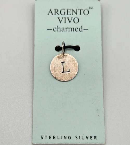 Argento Vivo X6302 Plata de Ley 925 Inicial Letra Disco Dije 'L' Foto 4 de 4