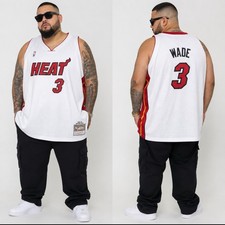 NEW 2005-06 Dwayne Wade Miami Heat Mitchell And Ness HOME Jersey Mens Size 5XL