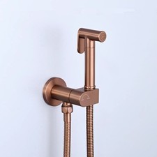 Brushed Rose Gold Bidet Sprayer Shower Handheld Brass Toilet Shattaf Cold Valve