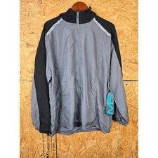 Mack Russo XL Mens Windbreaker Jacket Lightweight Hooded Gray Black Activewear