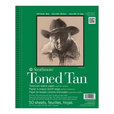 Strathmore 400 Series Sketch Pad, Toned Tan, 9x12 inch, 50 Sheets - Artist