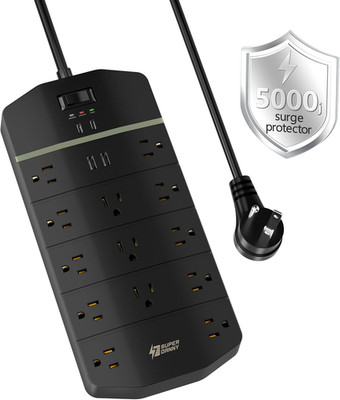 Power Strip, 5000 Joules Surge Protector with 13 AC Outlets 2 USB-A & 2 USB-C PD