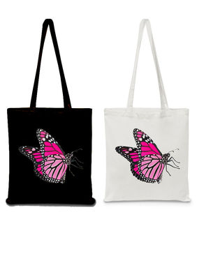 SHOPPER SHOPPING BAG COTTON BUTTERFLY BUTTERFLY