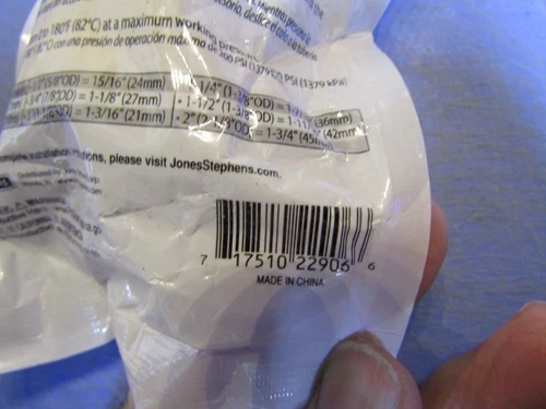 1 – Jones Stephens C77416LF 1" x 1" FPT PlumBite Push On Adapter Brass. NEW - Picture 8 of 8