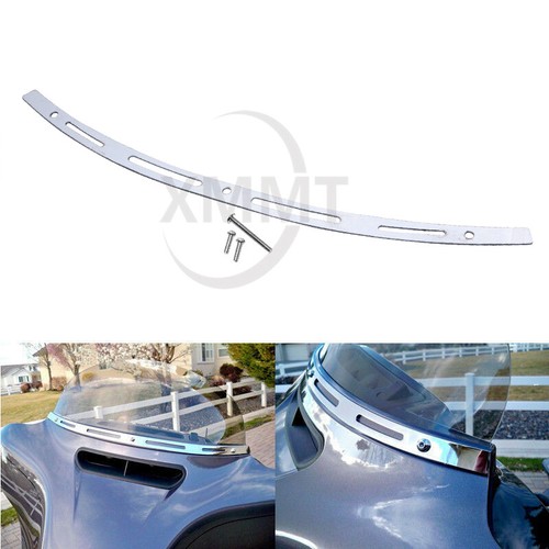 Chrome Slotted Batwing Fairing Windshield Trim For Harley Street Glide