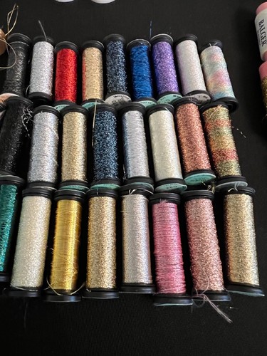 Lot of 92 Spools Kreinik Metallics, Balger, & DMC Thread Bundle New + Used - Picture 6 of 11