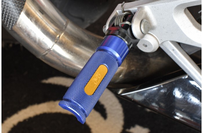 Repose-pieds moto bleu or 77mm Suzuki TL1000S TLS 1000 1997-2003