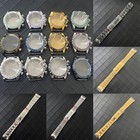 For VK63 Quartz Movement 39mm Ceramic Ring + Stainless Steel Watch Case + Band