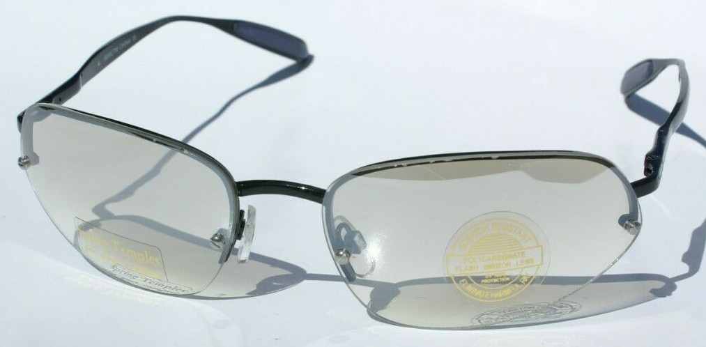 NWT True Vintage Rimless clear tinted mirrored lens w/floating nose pad eyewear NWT True Vintage Clear Tinted Mirrored Rimless Wrap around  main image 3