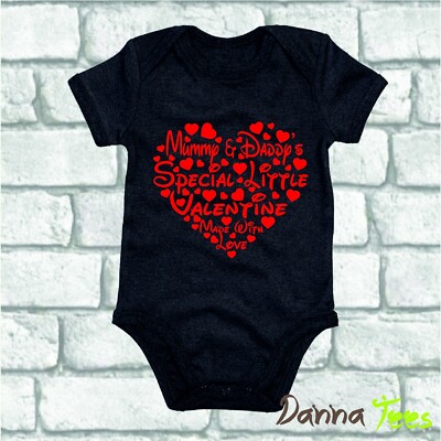 ''Mama & Papa Special Little Valentine Made With Love'''' Vinyldruck Babyweste''