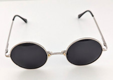 Sunglasses Round Polarized UV400 Protection AZorb Silver Frame Gray Lens NEW