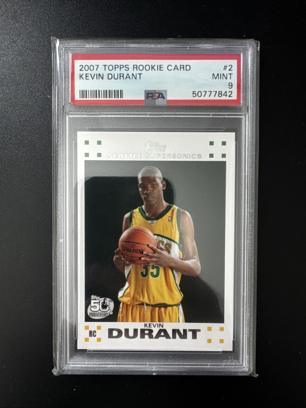 2007 Topps KEVIN DURANT #2 Rookie RC PSA 9