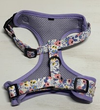 Floral Dog Harness Adjustable Pet Puppy Vest Breathable Purple
