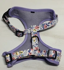 Floral Dog Harness Adjustable Pet Puppy Vest Breathable Purple