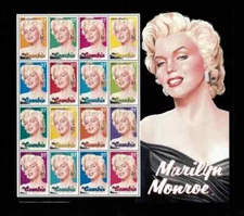 Gambia 2003 Marilyn Monroe Souvenir Stamp Sheet Of 16 Stamps Scott #2845 MNH Gem