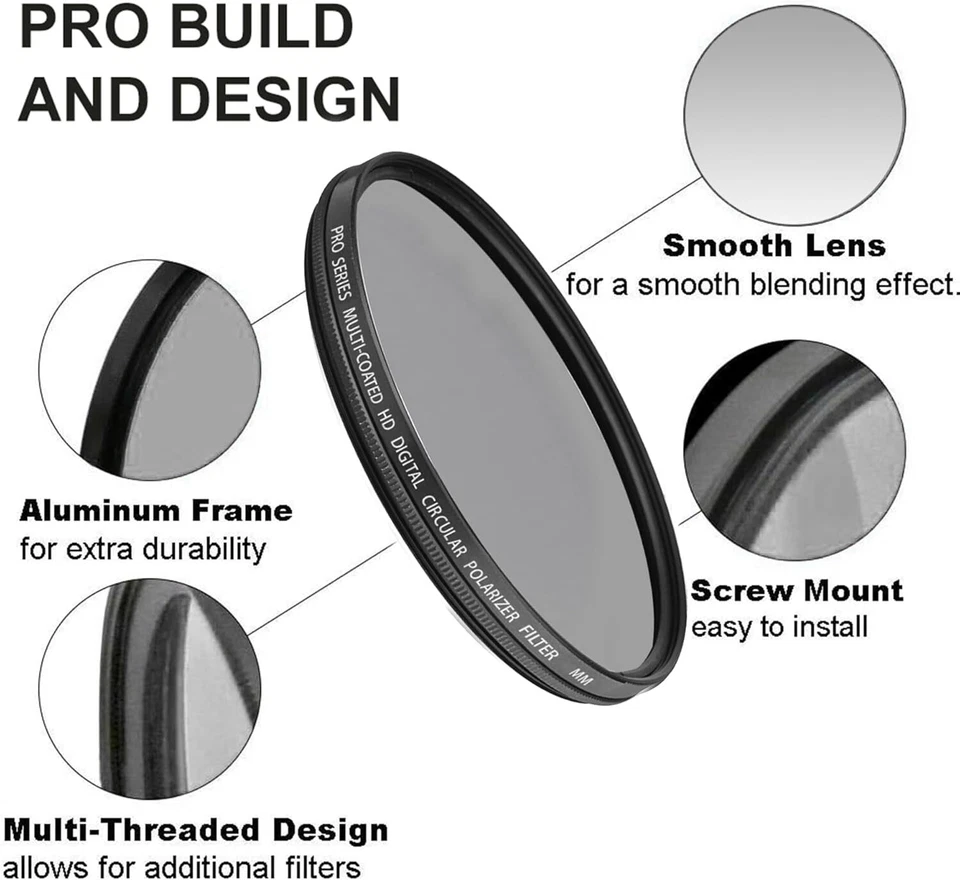 52mm CPL Digital Multi-Coated Circular Polarizer Filter for Nikon Canon - Image 3 of 4
