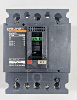 Merlin Gerin NSC100N/NA Leistungsschalter NSC100N 40 AMP 18KA 600V 3 Polig