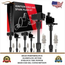 6 Ignition Coils 6 Spark Plugs Kit For Nissan Maxima 2000 3.0l V6 Front Rear
