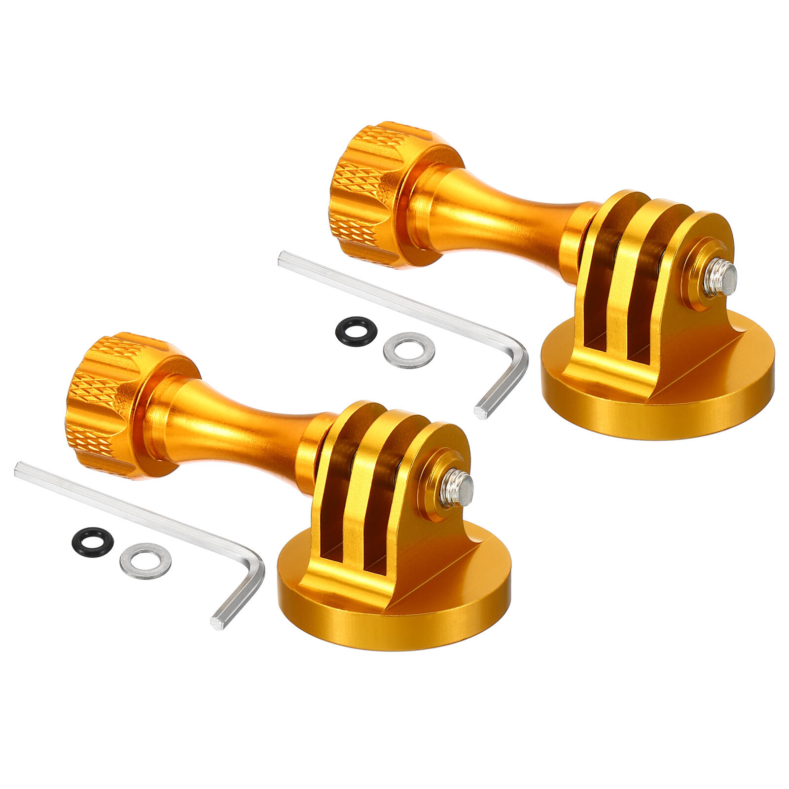 Action Camera Tripod, 2pcs Aluminum Tripod Mount with Thumbscrew Style 1, Golden-image