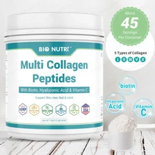 Multi Collagen Peptides Powder - Type I II III V X Hair Nail Skin& Joint Support